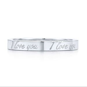 Tiffany’s “I love you” sterling silver ring
